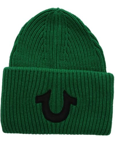 True Religion Beanie With Horse Shoe Hat - Green