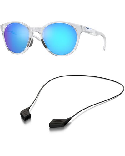 Oakley Oo9474 Sunglasses Bundle: Oo 9474 Spindrift 947404 Spindrift Matte Clear Prizm Sa And Medium Black Leash Accessory Kit - Blue