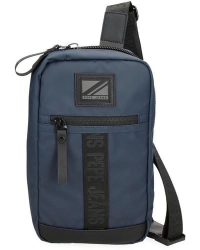 Pepe Jeans Hoxton Blue Shoulder Bag 14 X 25 X 6 Cm Polyester