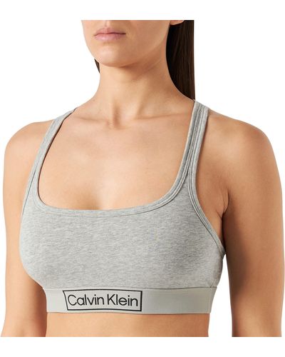 Calvin Klein Modern Cotton Plus Unlined Bralette - Grey Heather