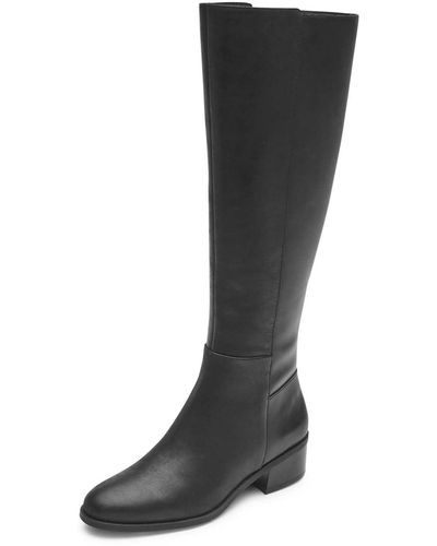 Rockport S Evalyn Tall Boots - Wide Calf - Black