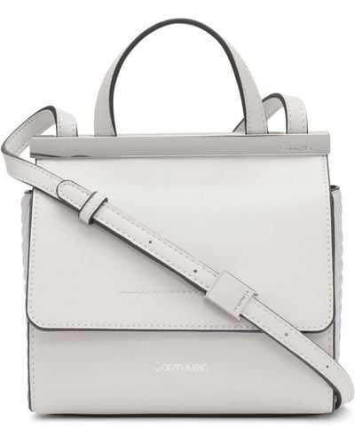 Calvin Klein Coral Flap Mini Bag Crossbody - White