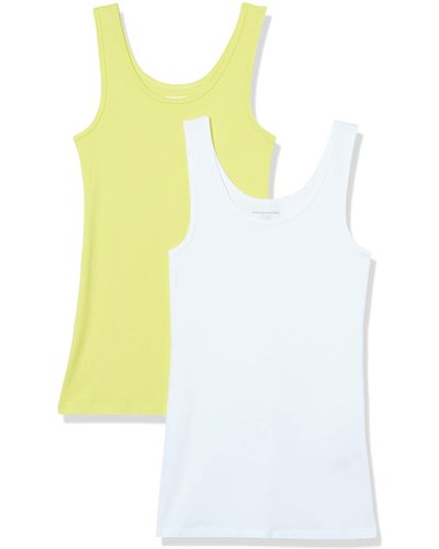 Amazon Essentials Camiseta ajustada sin mangas Mujer - Amarillo