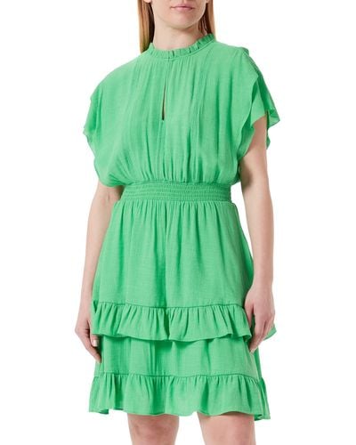Scotch & Soda Easy Fitted Smocked Mini Dress - Green