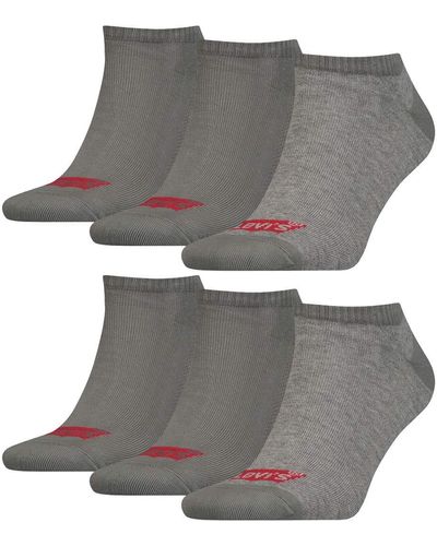 Levi's 6 Pairs of Levis 168SF Low Cut Batwing Logo Socks Sneaker Socks Stockings 903050001 - Gris