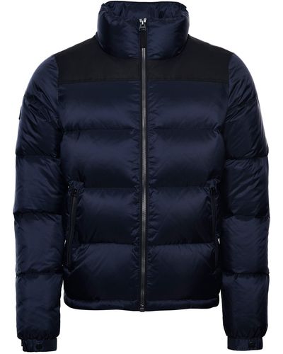 Superdry Sportstyle Code Down Puffer Coat Files - Blue