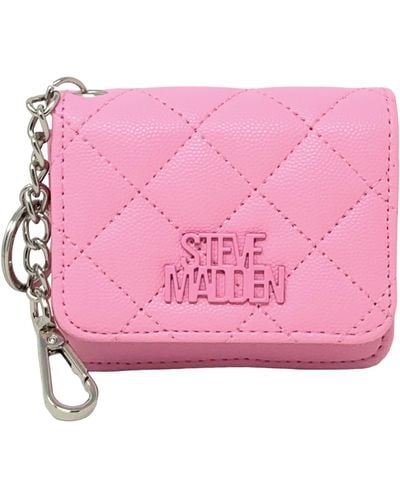Steve Madden Bwren Flap Wallet With Keyring - Pink