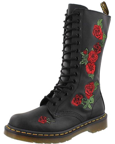 Dr. Martens Dr.Martens s Vonda 14 Eyelet Black Leather Boots 37 EU - Nero