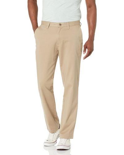 Nautica Classic Fit Flat Front Stretch Solid Chino Deck Pant - Natural