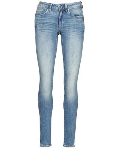 G-Star RAW Midge Zip Mid Taille Skinny Jeans - Blauw