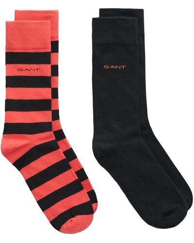 GANT Socks 2-pack Barstripe & Solid - Black