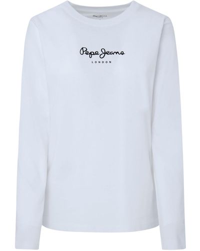 Pepe Jeans Wendys Ls T-shirt Voor - Wit