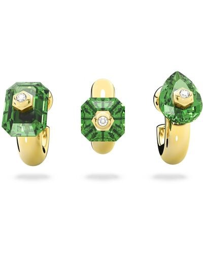 Swarovski Conjunto de Pendientes e Ear Cuffs Numinia para Mujer - Verde