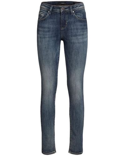 Guess Jeans da Donna 5 Tasche Skinny Super Stretch in Cotone Grigio Vintage - Blu