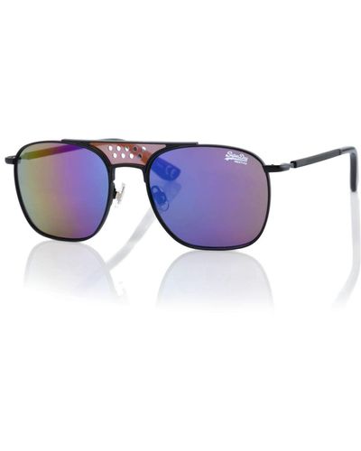 Superdry Trophy Sunglasses Matte Black With Multi-layer Mirror Lenses 027 - Purple