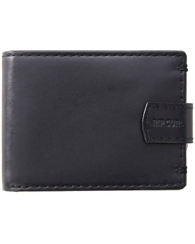 Rip Curl Pumped Clip Rfid All Day Leather Wallet In Black - Blue
