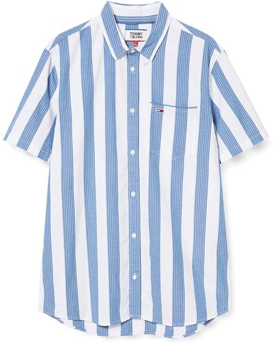 Tommy Hilfiger TJM Seersucker Stripe Shirt Hemd - Blau