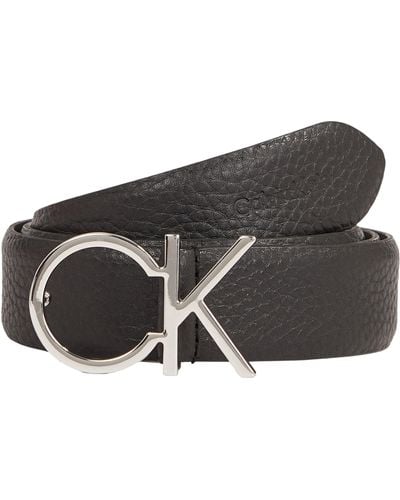 Calvin Klein Ck Logo Belt 3.0 Pebble - Black
