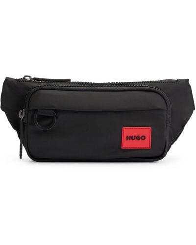 HUGO S Ethon 2.0n Bumbag N Recycled-material Belt Bag With Red Logo Label Size One Size - Grey