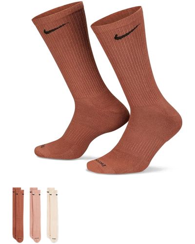 Nike U Nk Everyday Plus Cush Crew Socks - Brown
