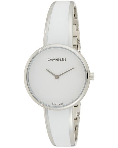 Calvin Klein Erwachsene Analog Quarz Uhr mit Edelstahl Armband K4E2N116 - Mettallic