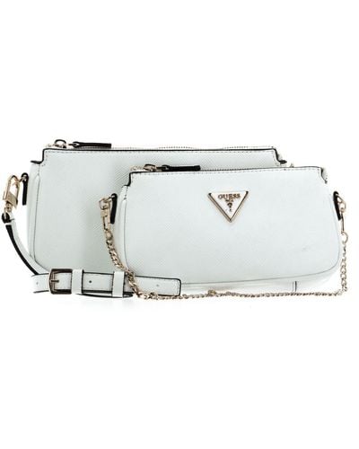 Guess Noelle Double Pouch Crossbody White - Nero