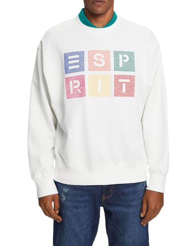 Esprit Logo-Sweatshirt aus Bio-Baumwolle - Weiß