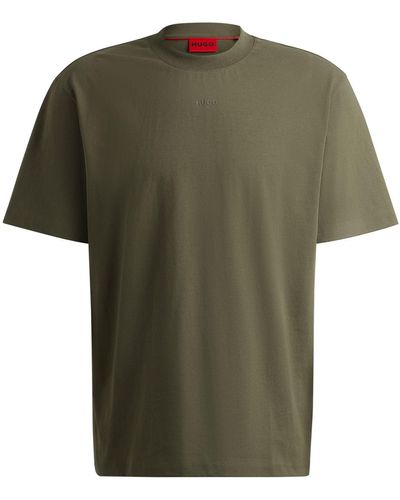 HUGO Dapolino Relaxed-Fit T-Shirt aus Baumwolle mit Logo-Print Khaki L - Grün
