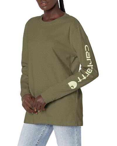 Carhartt K231 Workwear Logo Long Sleeve T-shirt - Green