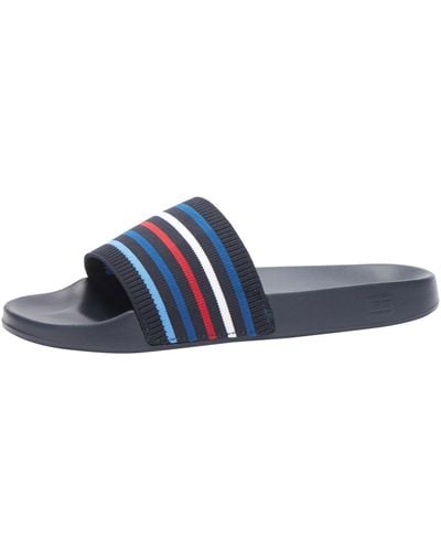 Tommy Hilfiger Global Stripes Pool Slide - Blauw