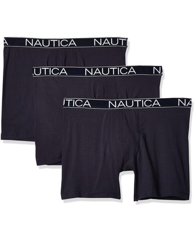 Nautica 3-pack Classic Underwear Cotton Stretch Boxer Brief - Blue