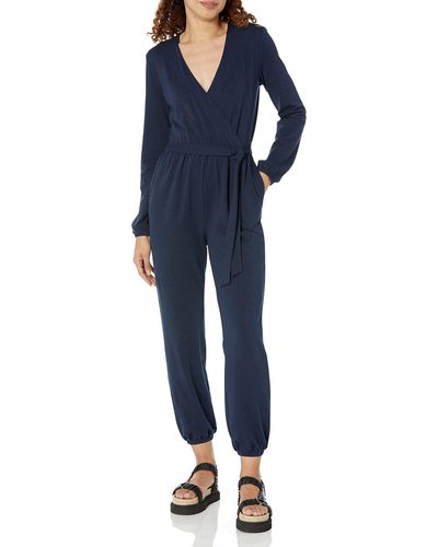 Amazon Essentials Knit Surplice Jumpsuit - Blue