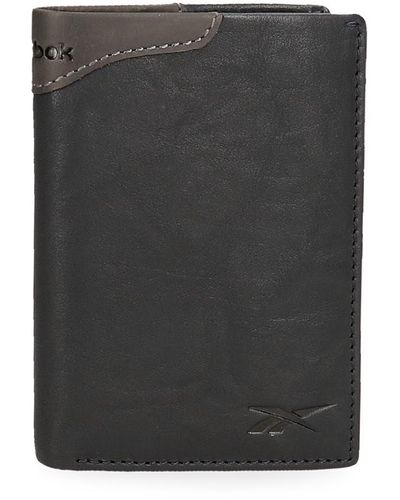 Reebok Club Vertical Wallet With Purse Blue 8.5 X 11.5 X 1 Cm Leather - Black
