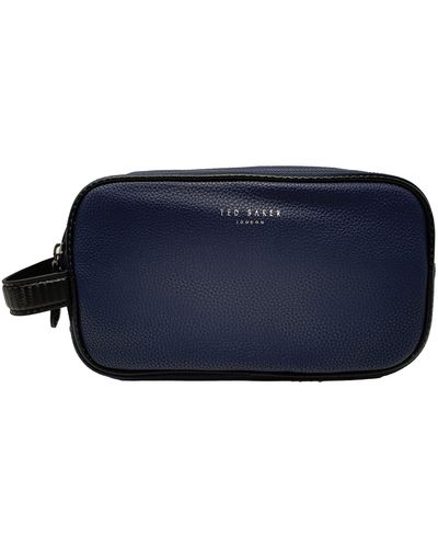 Ted Baker Criss Double Zip Wash Toiletry Bag In Blue