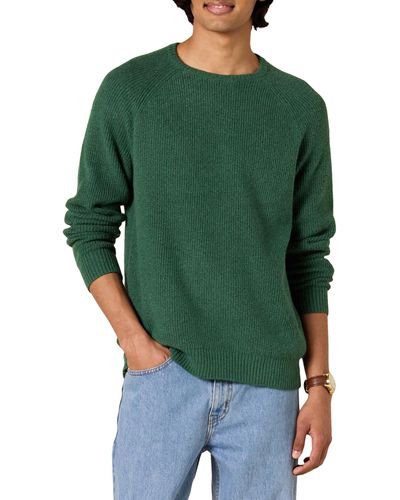 Amazon Essentials Soft-Touch-Pullover mit Rundhalsausschnitt und Langen Ärmeln - Grün
