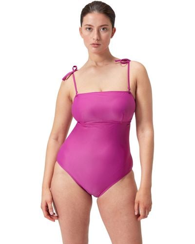 Speedo Shaping Bandeau 1 Piece Swimsuit | Shapewear | Beach And Holiday Swimwear Pink - Purple