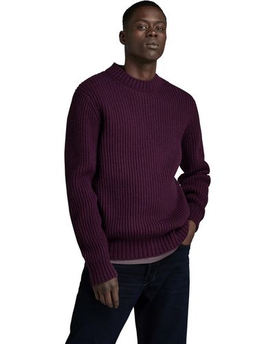 G-Star RAW Essential Knitted Jumper - Purple