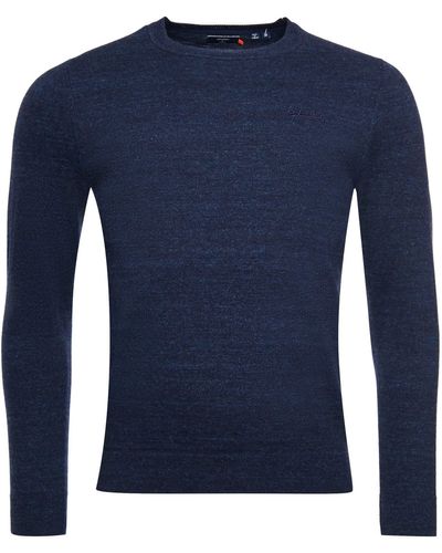 Superdry S ORANGE Label Crew Pullover Sweater - Blau