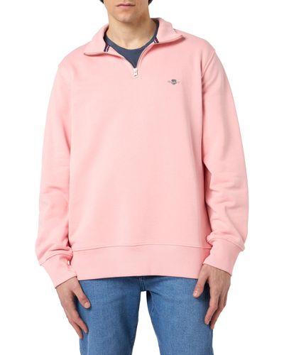 GANT REG Shield Half Zip Sweat Pullover - Pink