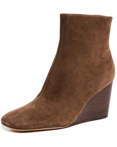 Vince Andy Square Toe Wedge Ankle Bootie Boot - Brown