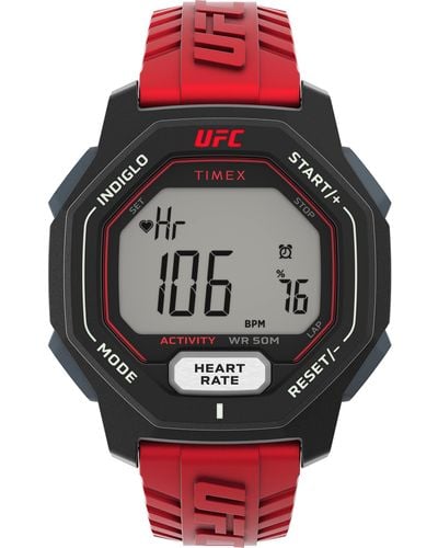 Timex UFC Performance Spark uhr 46mm mit rotem Harzband TW2V84000
