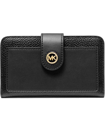Michael Kors Mk Charm Medium Tab Pocket Bifold - Black