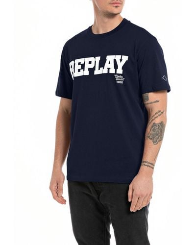 Replay Repay 6679 .000.2660 Short Seeve T-shirt Back An - Blue