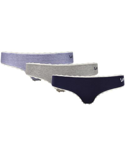 Lee Jeans S Cotton Pack of 3 Briefs in Blue/Stripe/Grey | Soft Cotton - Blau