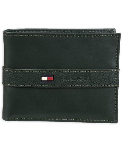 Tommy Hilfiger Sw-31tl22x062-olv Leather Novelty Wallets,bifold,compact,slim - Green