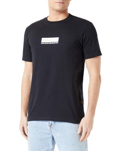 Replay T-Shirt Kurzarm aus Baumwolle - Schwarz