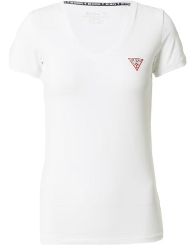 Guess T-Shirt Blanc Mini Triangle Blanc S
