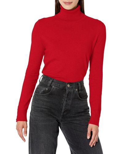 Tommy Hilfiger Solid Turtleneck Sweater - Red