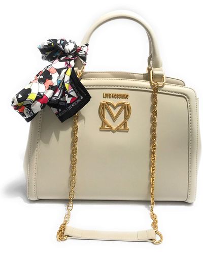 Love Moschino , Borsa A Spalla, Collezione Primavera Estate 2021, Shoulder Bag, Spring Summer Collection, White, One Size - Natural