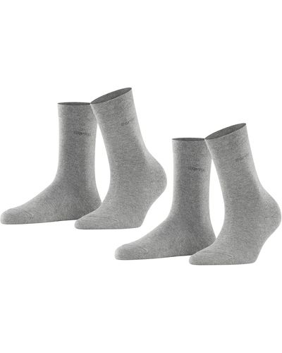 Esprit Basic Easy Socks 2P Chaussettes NA Gris